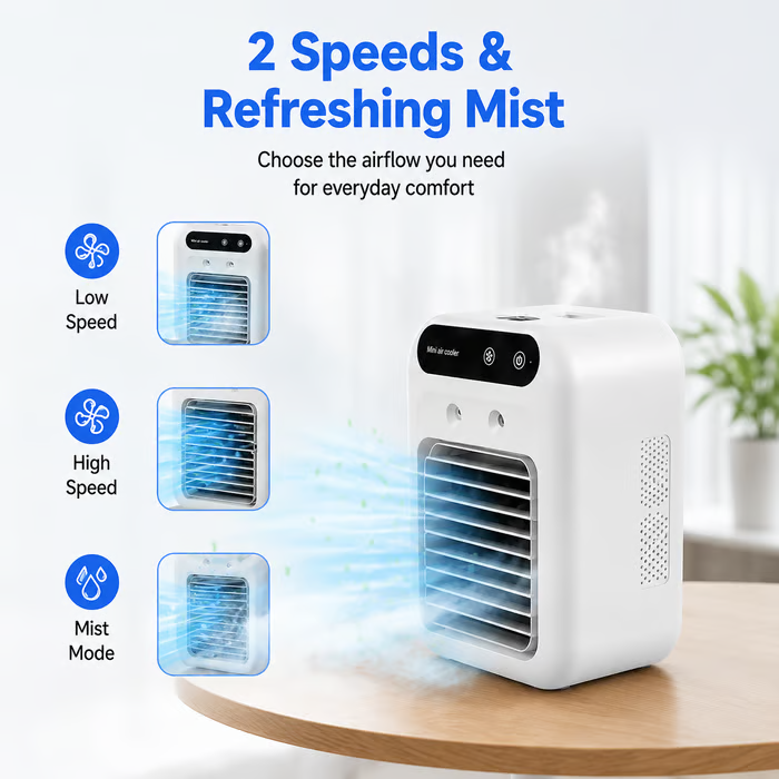 🔥 Last Day 49% OFF – Portable Air Conditioner | 3-in-1 Cooling Fan with Mist & 2-Speed Airflow