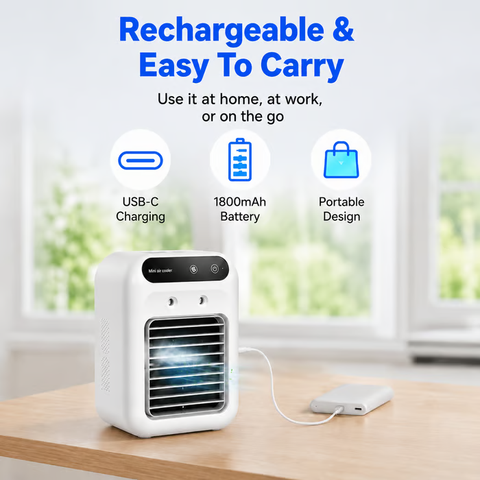 🔥 Last Day 49% OFF – Portable Air Conditioner | 3-in-1 Cooling Fan with Mist & 2-Speed Airflow