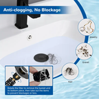 🚿 Smart Sink Drain Stopper – 3-in-1 Pop-Up Strainer with Hair Catcher & Filter Basket