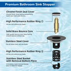 🚿 Smart Sink Drain Stopper – 3-in-1 Pop-Up Strainer with Hair Catcher & Filter Basket