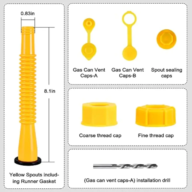 ⛽ Flexible Gas Can Spout Replacement Kit – Anti-Leak Nozzle Upgrade for Cleaner Refueling 🔧