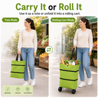 🔥LAST DAY 50% OFF-2 in 1 Lightweight Collapsible Shopping Cart