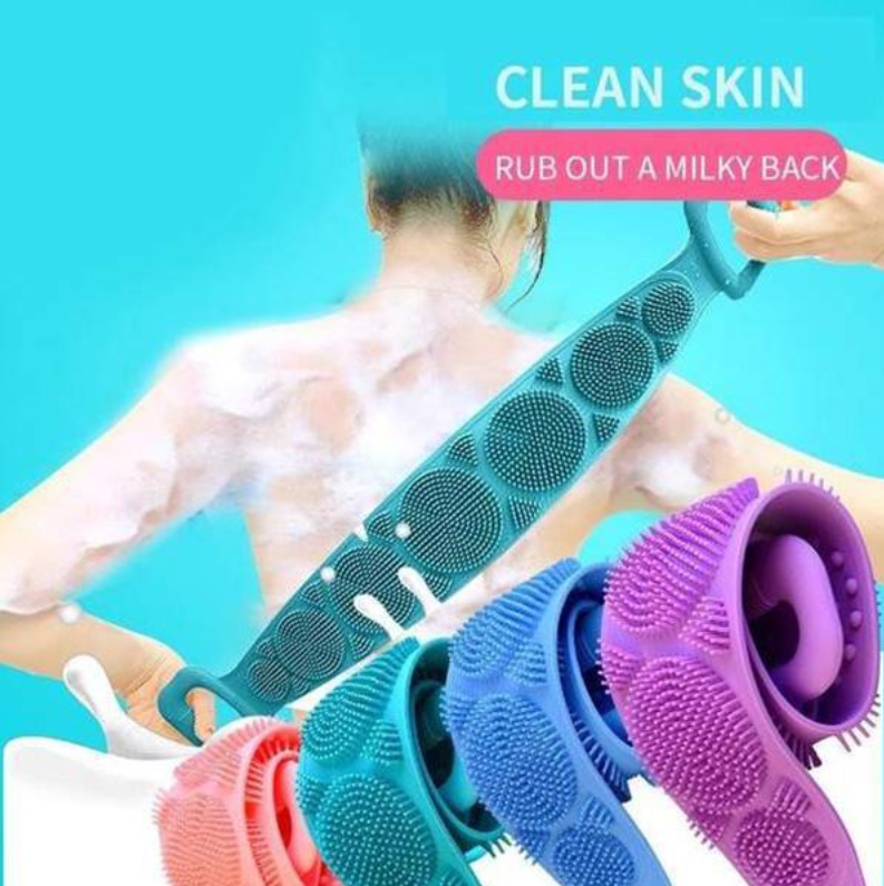 🛁 2-in-1 Silicone Exfoliating Bath Brush | Deep Clean Body Scrubber