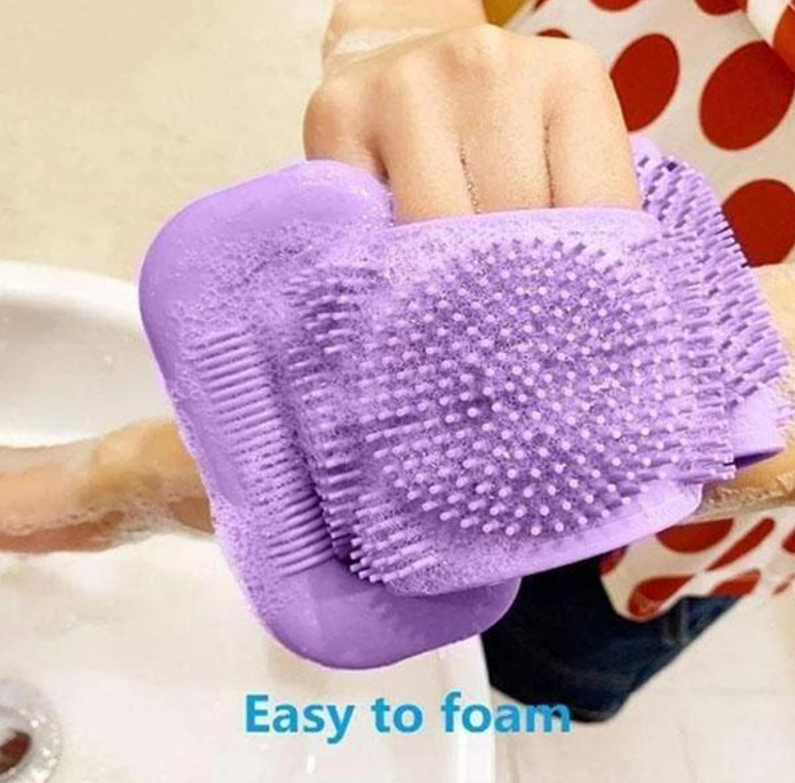 🛁 2-in-1 Silicone Exfoliating Bath Brush | Deep Clean Body Scrubber