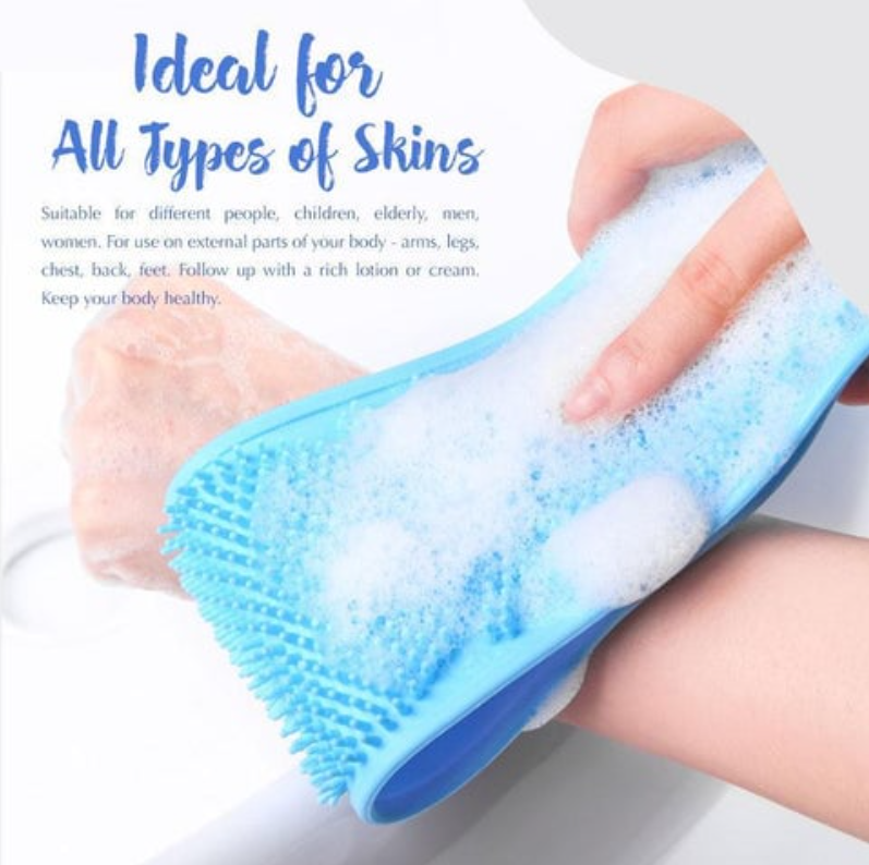 🛁 2-in-1 Silicone Exfoliating Bath Brush | Deep Clean Body Scrubber