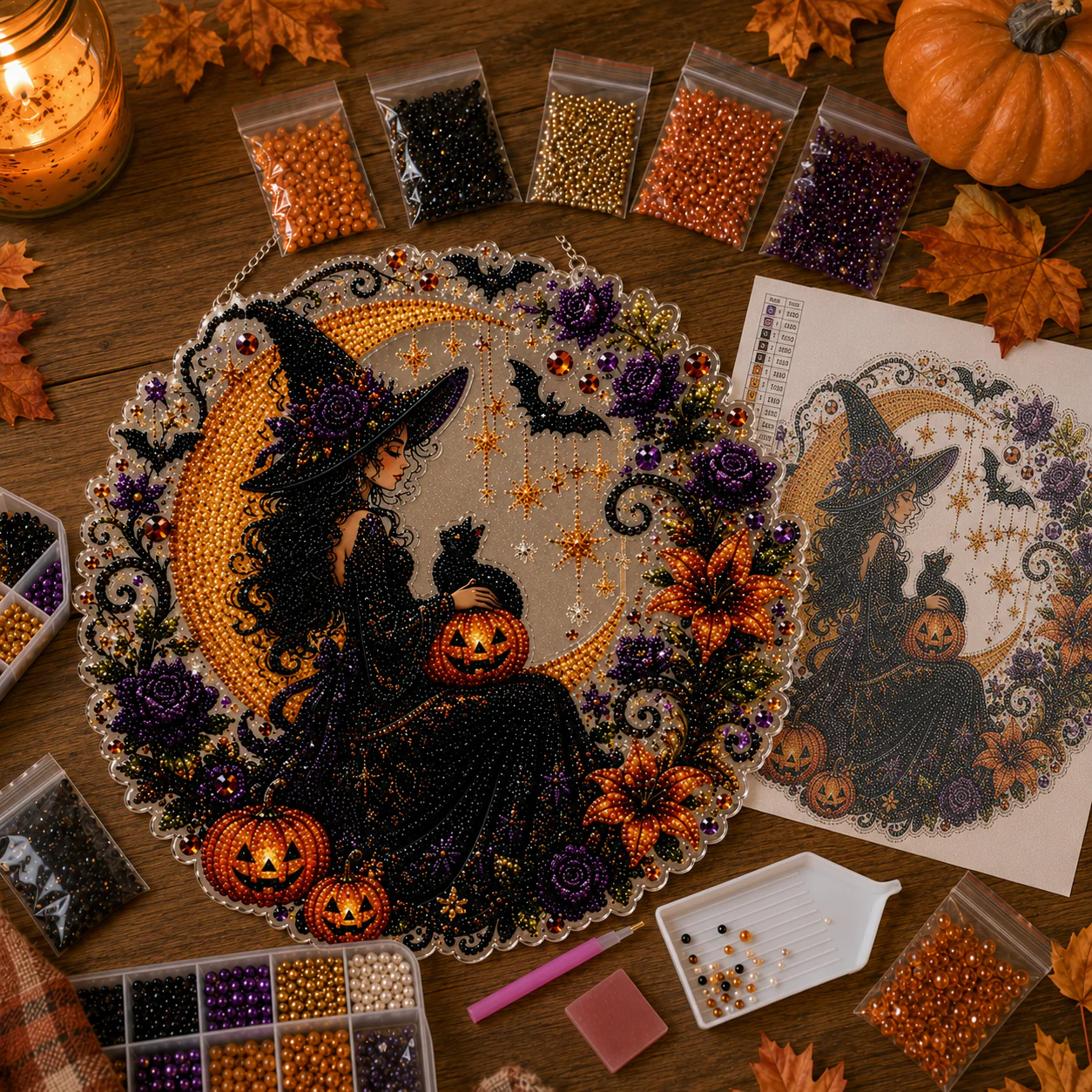 ✨🎃 DIY Halloween Pearl Art Hanging Ornament Kit 👻