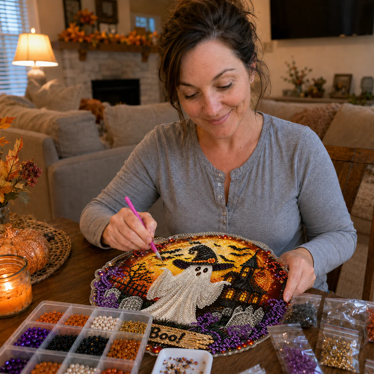 ✨🎃 DIY Halloween Pearl Art Hanging Ornament Kit 👻