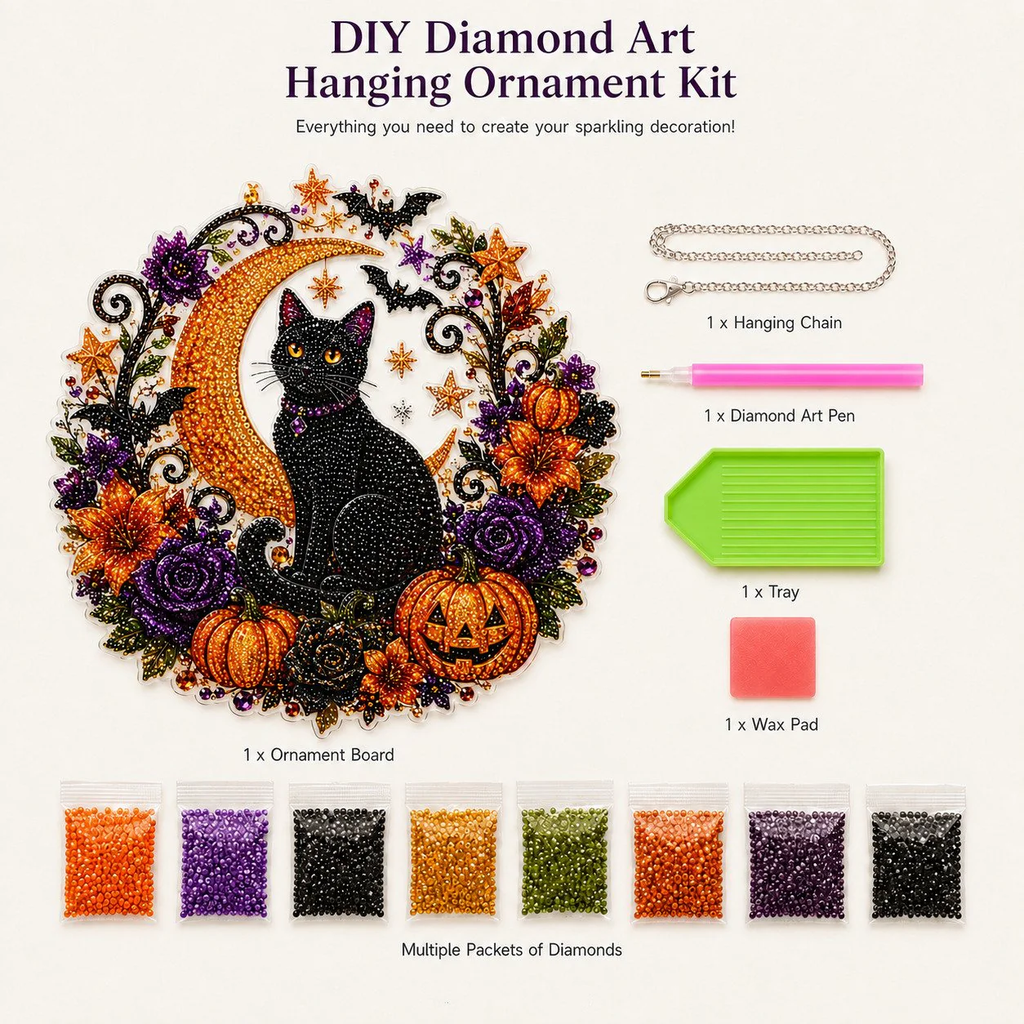 ✨🎃 DIY Halloween Pearl Art Hanging Ornament Kit 👻