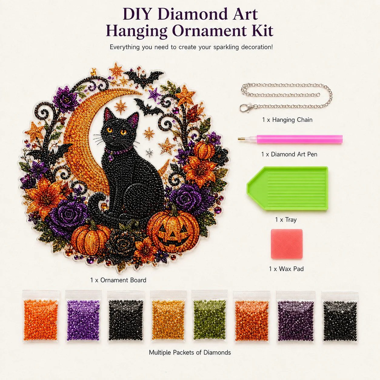 ✨🎃 DIY Halloween Pearl Art Hanging Ornament Kit 👻
