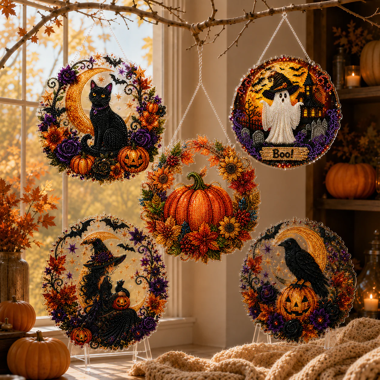 ✨🎃 DIY Halloween Pearl Art Hanging Ornament Kit 👻