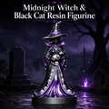 🔥 Last Day 49% OFF – 🧙‍♀️ Midnight Witch & Black Cat Lantern Figurine ✨