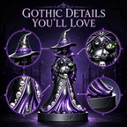 🔥 Last Day 49% OFF – 🧙‍♀️ Midnight Witch & Black Cat Lantern Figurine ✨