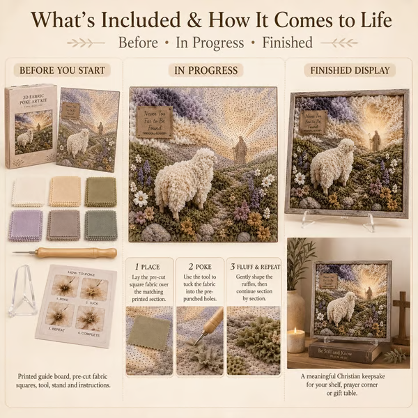 🔥 Last Day 49% OFF - ✝️3D Christian Fabric Poke Art Kit(📦Buy 2 Free Shipping)
