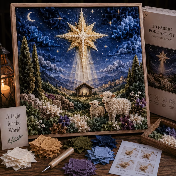 🔥 Last Day 49% OFF - ✝️3D Christian Fabric Poke Art Kit(📦Buy 2 Free Shipping)