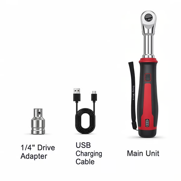 🔥 Compact Cordless Electric Ratchet Tool with LED Light – Rechargeable Power Wrench for Auto Repair & DIY