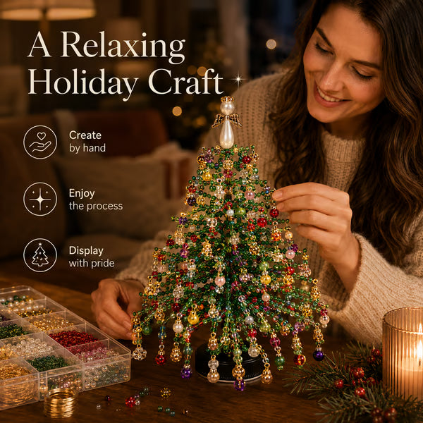 🎄✨ DIY Beaded Christmas Tree Kit – Create Your Own Sparkling Holiday Decor 🎅