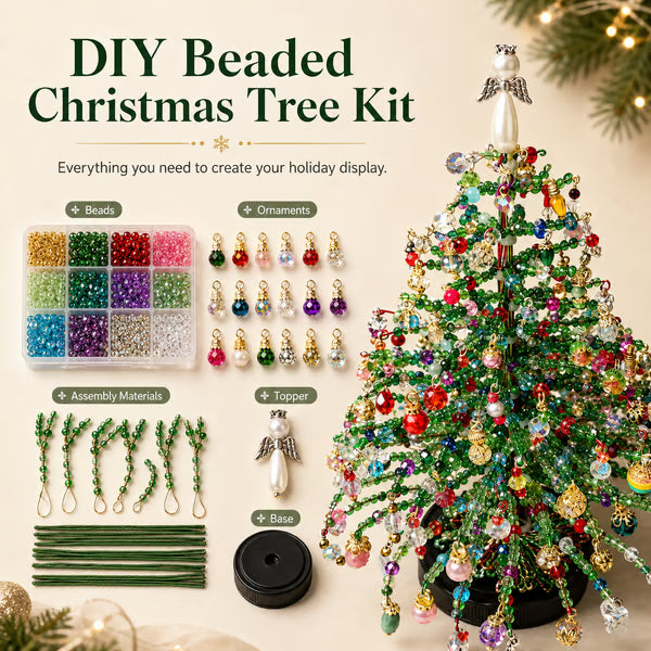 🎄✨ DIY Beaded Christmas Tree Kit – Create Your Own Sparkling Holiday Decor 🎅