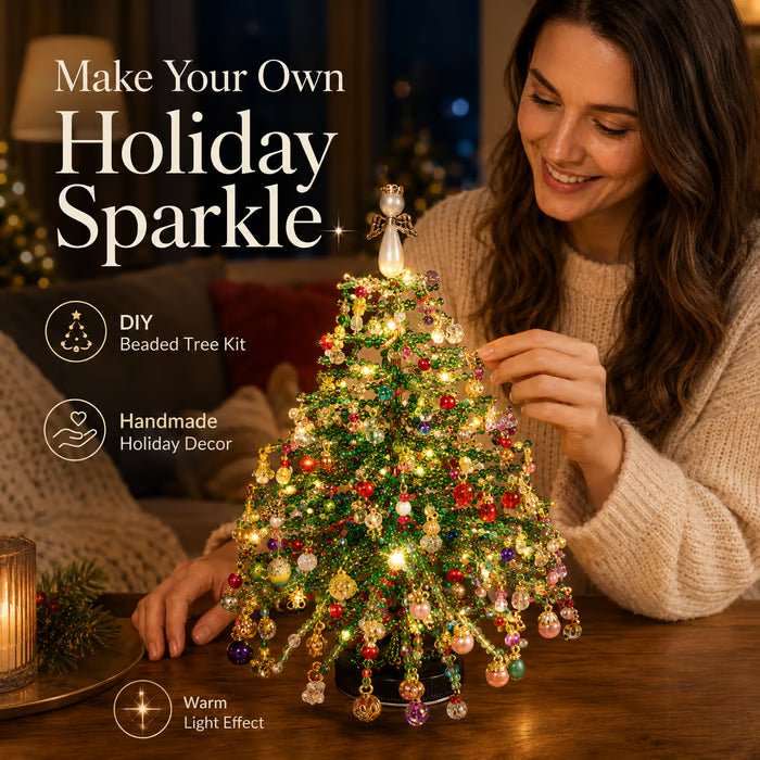 🎄✨ DIY Beaded Christmas Tree Kit – Create Your Own Sparkling Holiday Decor 🎅
